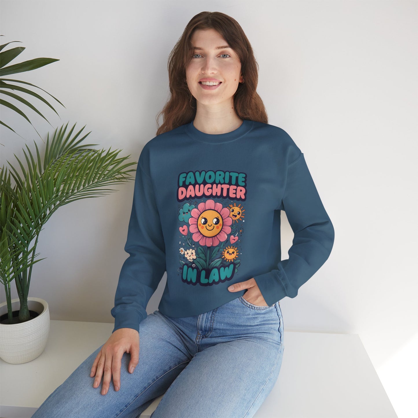 Favorite Daughter in Law Sweatshirt, Gift for Daughter in Law, Floral Crewneck, Cozy Sweatshirt, Birthday Gift, Mother’s Day Gift