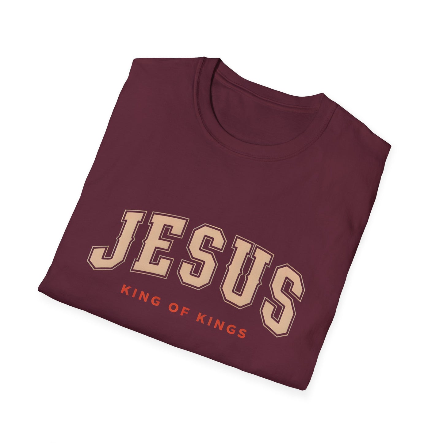 Faith-Inspired Unisex Softstyle T-Shirt - Jesus King of Kings, Christian Apparel, Gift for Believers, Biblical T-Shirt, Religious Fashion
