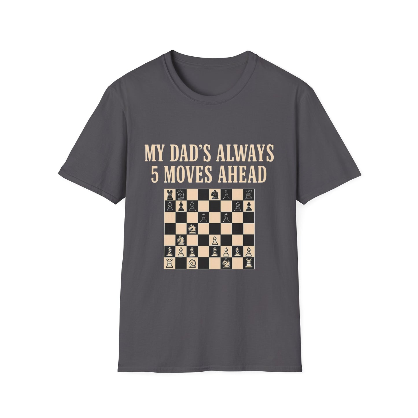 Dad's Chess Move T-Shirt, Unisex Softstyle Tee, Gift for Dad, Father's Day Shirt, Family Fun Apparel, Chess Lover Gift