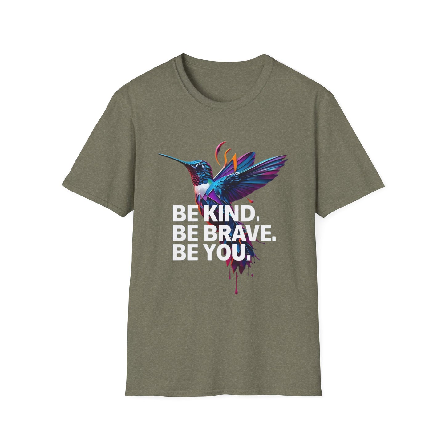 Vibrant Hummingbird T-Shirt, Unisex Softstyle Tee, Colorful Nature Apparel, Eco-Friendly Gift, Casual Wear, Art-Inspired Clothing