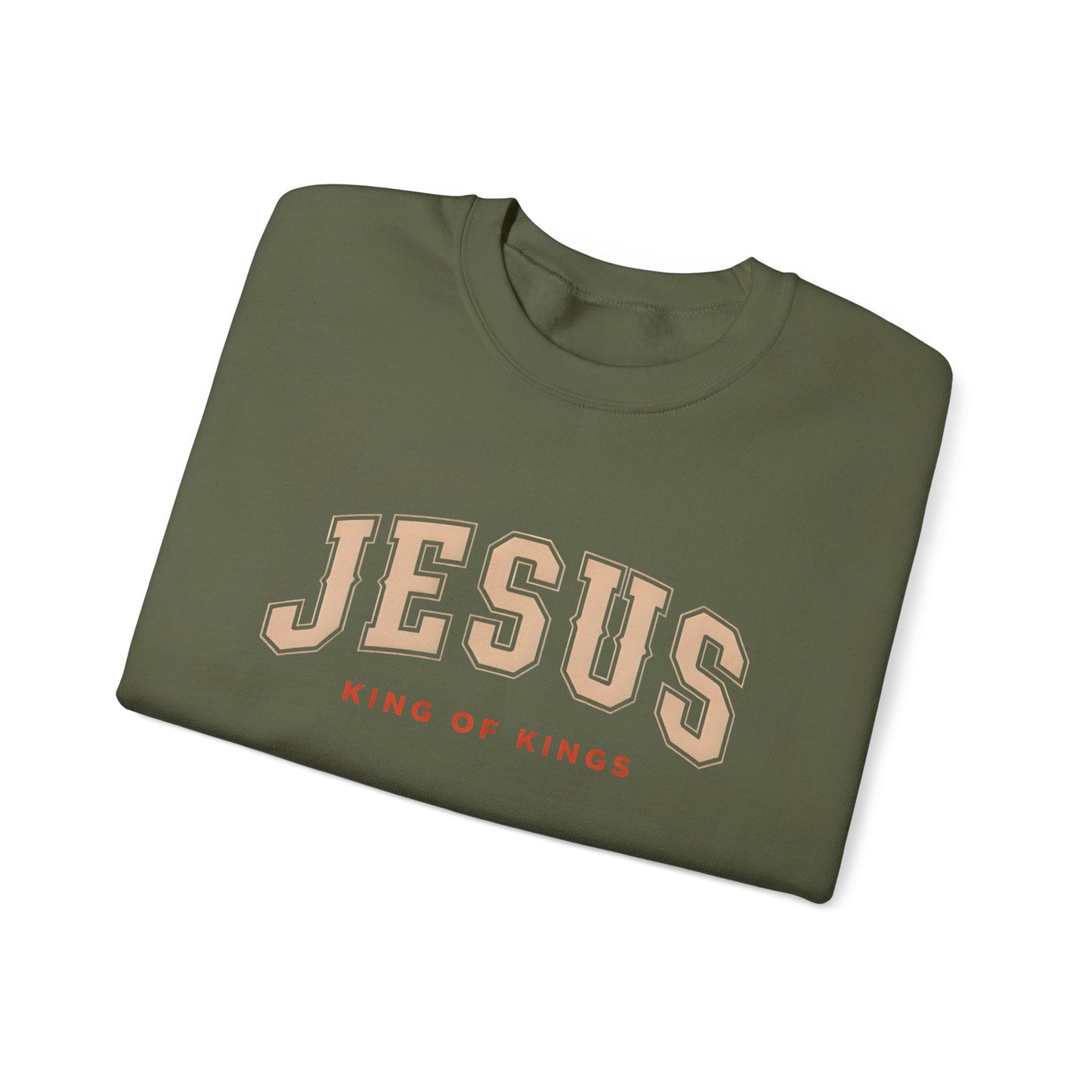 Jesus Crewneck Sweatshirt, Religious Apparel, Christian Gift, Cozy Unisex Sweatshirt, Faith-Based Wardrobe, King of Kings Fashion