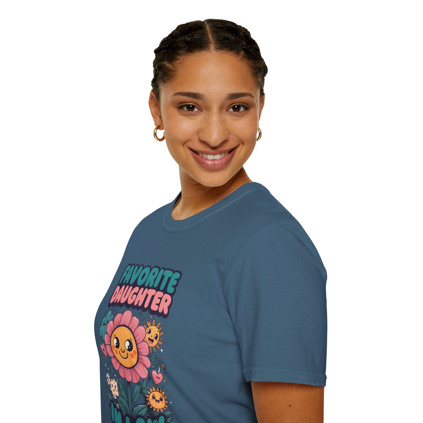 Favorite Daughter in Law Flower T-Shirt, Unisex Graphic Tee, Mother's Day Gift, Family Reunion Shirt, Cute Casual Wear, Spring Fashion