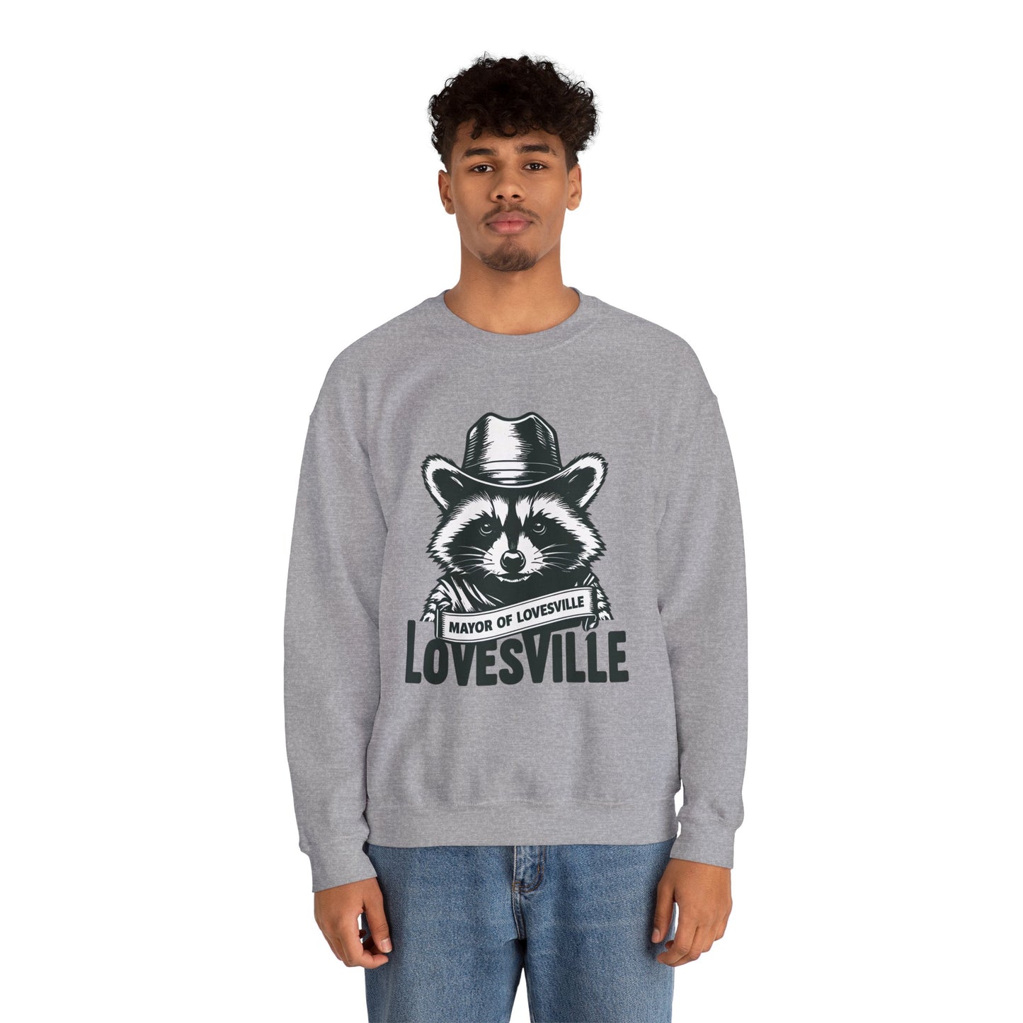 Comfy Mayor of Lovesville Sweatshirt, Casual Unisex Crewneck, Perfect Gift for Animal Lovers, Cozy Style for Holidays, Urban Fashion