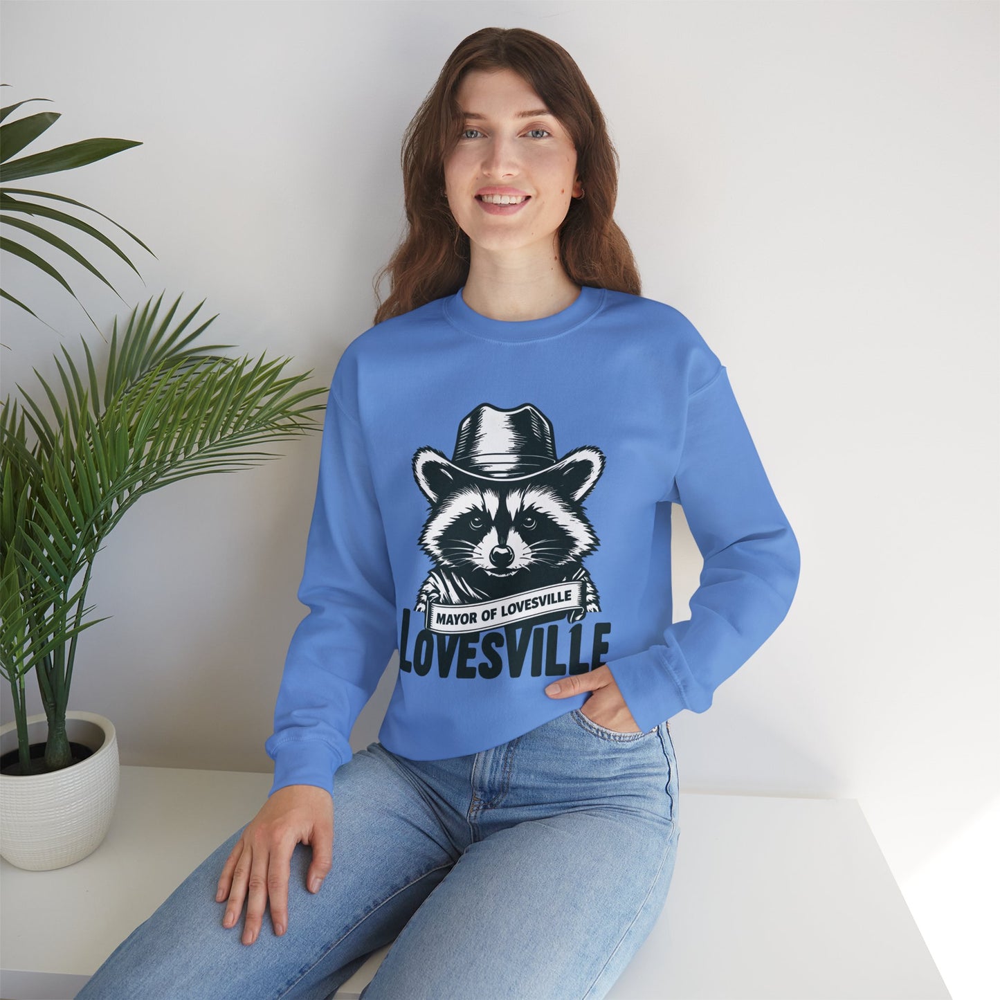 Comfy Mayor of Lovesville Sweatshirt, Casual Unisex Crewneck, Perfect Gift for Animal Lovers, Cozy Style for Holidays, Urban Fashion