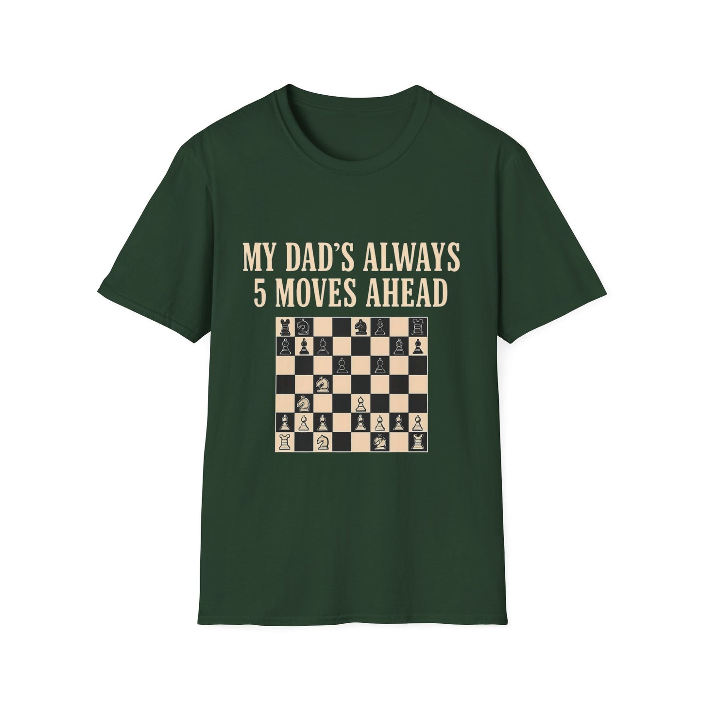 Dad's Chess Move T-Shirt, Unisex Softstyle Tee, Gift for Dad, Father's Day Shirt, Family Fun Apparel, Chess Lover Gift