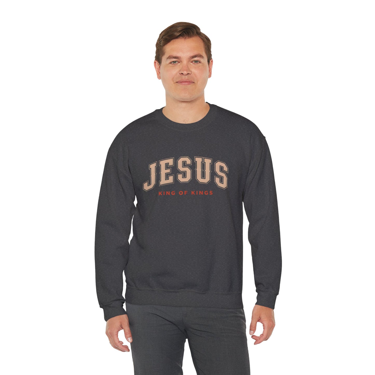 Jesus Crewneck Sweatshirt, Religious Apparel, Christian Gift, Cozy Unisex Sweatshirt, Faith-Based Wardrobe, King of Kings Fashion