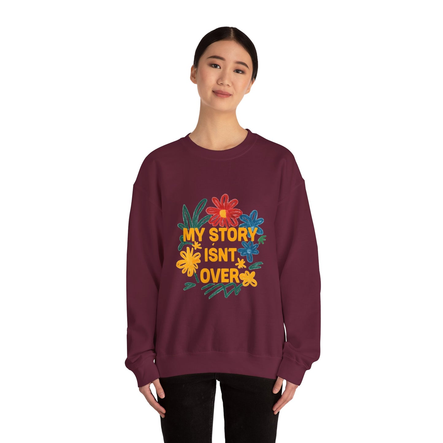 Floral Motivational Crewneck Sweatshirt, Cozy Unisex Sweatshirt, Inspirational Gift, Spring Fashion, Self-Care Apparel