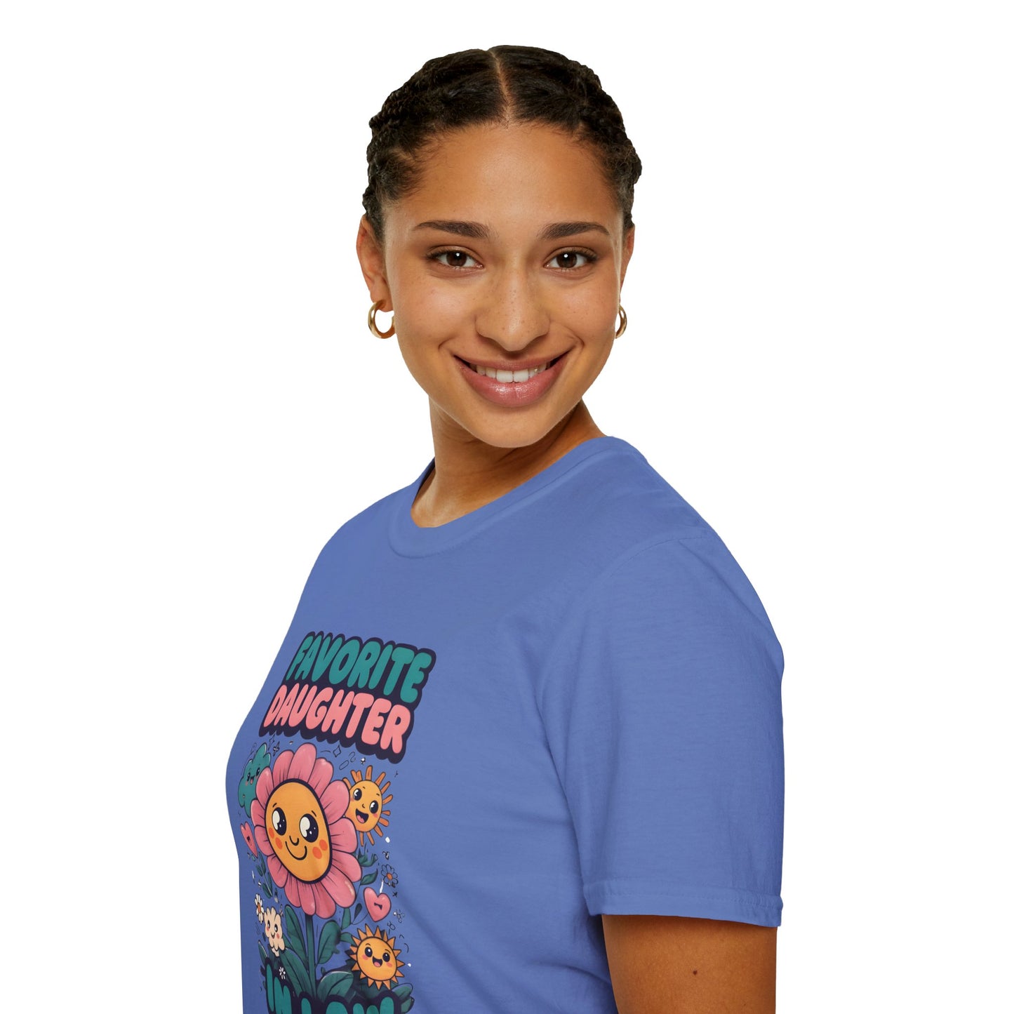 Favorite Daughter in Law Flower T-Shirt, Unisex Graphic Tee, Mother's Day Gift, Family Reunion Shirt, Cute Casual Wear, Spring Fashion