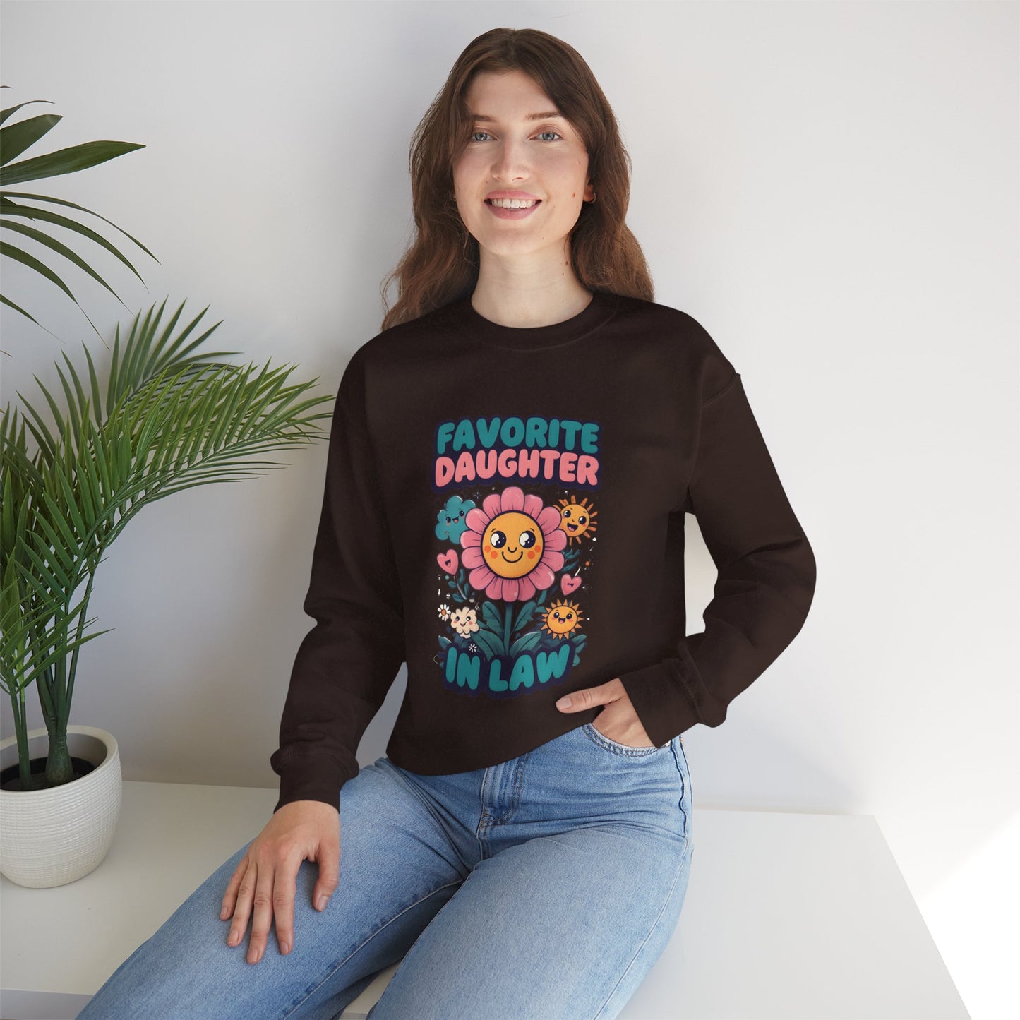 Favorite Daughter in Law Sweatshirt, Gift for Daughter in Law, Floral Crewneck, Cozy Sweatshirt, Birthday Gift, Mother’s Day Gift