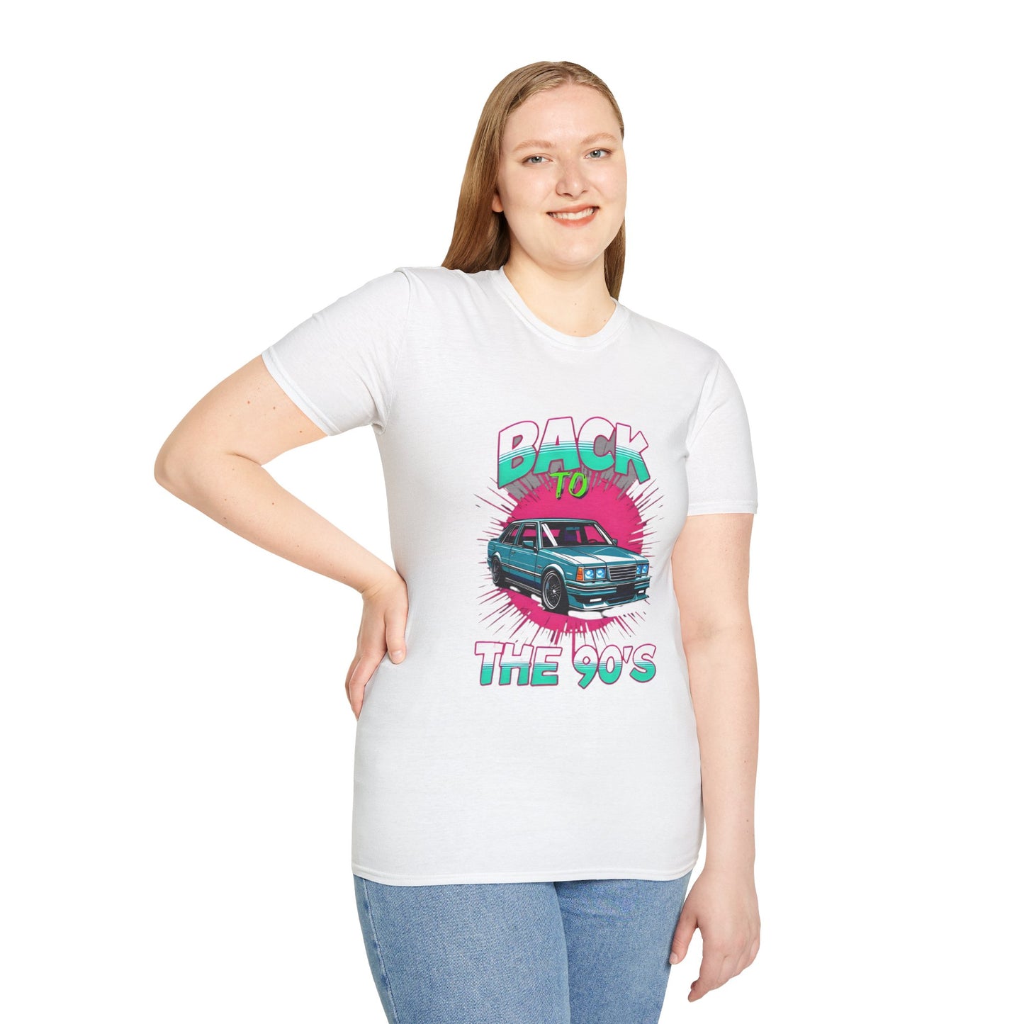90s Retro Unisex Softstyle T-Shirt, Cool Vintage Car Tee, Nostalgic Graphic Shirt, Casual Gift for Car Lovers, Summer Fashion, Unisex Outfit