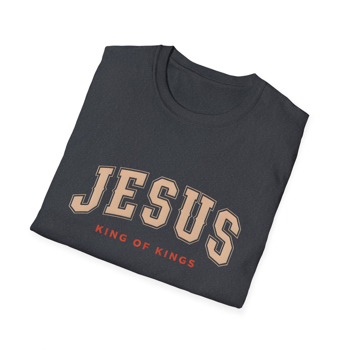 Faith-Inspired Unisex Softstyle T-Shirt - Jesus King of Kings, Christian Apparel, Gift for Believers, Biblical T-Shirt, Religious Fashion
