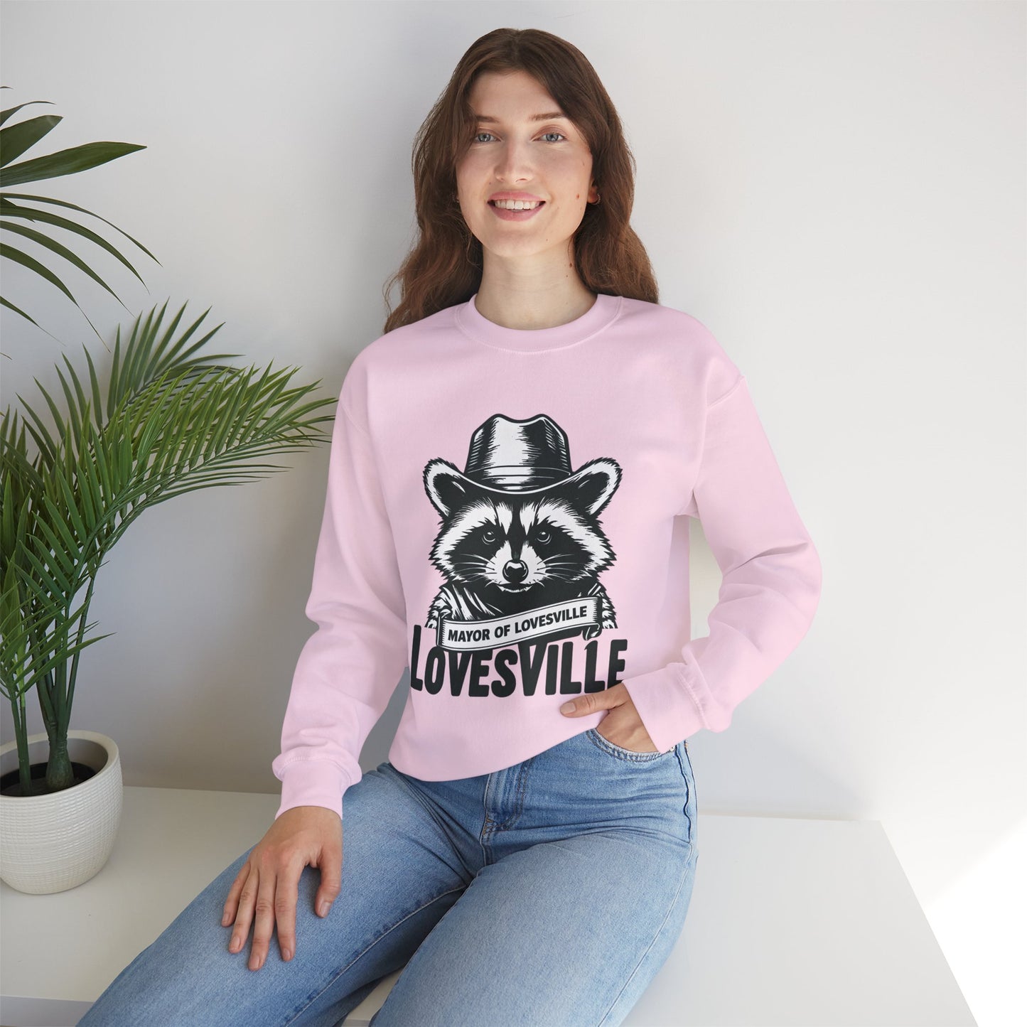 Comfy Mayor of Lovesville Sweatshirt, Casual Unisex Crewneck, Perfect Gift for Animal Lovers, Cozy Style for Holidays, Urban Fashion