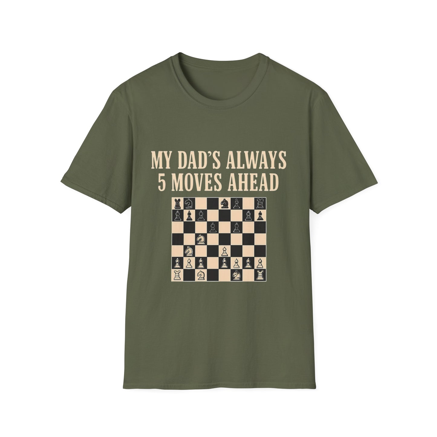 Dad's Chess Move T-Shirt, Unisex Softstyle Tee, Gift for Dad, Father's Day Shirt, Family Fun Apparel, Chess Lover Gift