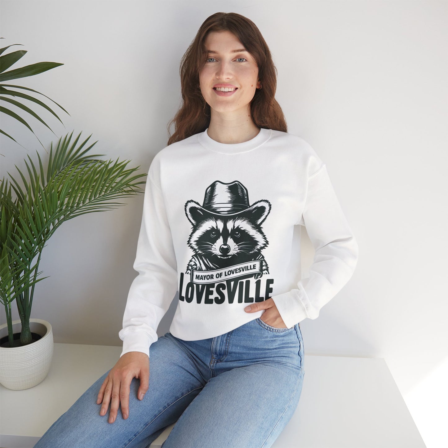 Comfy Mayor of Lovesville Sweatshirt, Casual Unisex Crewneck, Perfect Gift for Animal Lovers, Cozy Style for Holidays, Urban Fashion