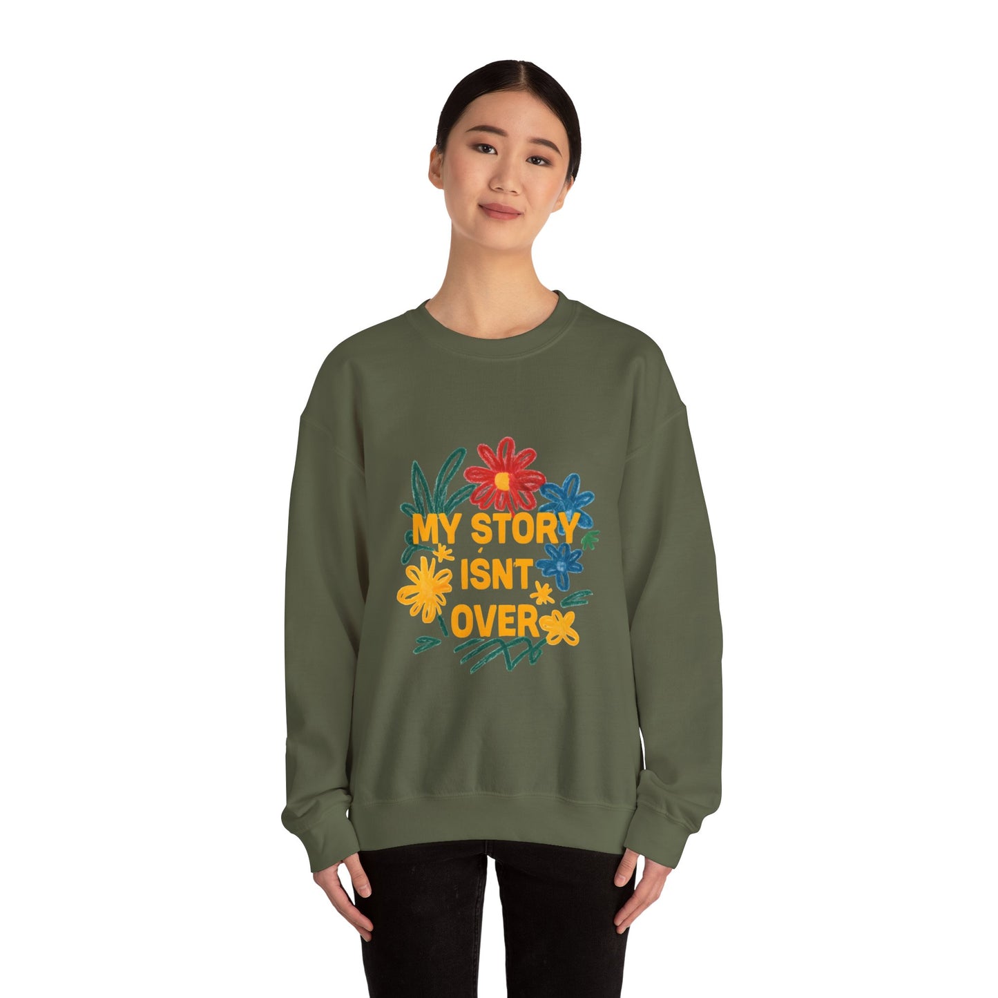 Floral Motivational Crewneck Sweatshirt, Cozy Unisex Sweatshirt, Inspirational Gift, Spring Fashion, Self-Care Apparel