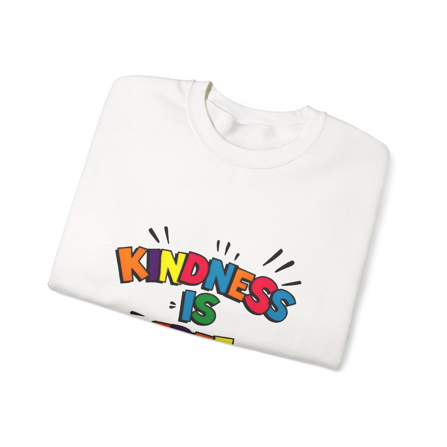 Colorful Kindness is Free Sweatshirt, Unisex Crewneck, Cozy Casual Wear, Gift for Friends, Positive Message Apparel