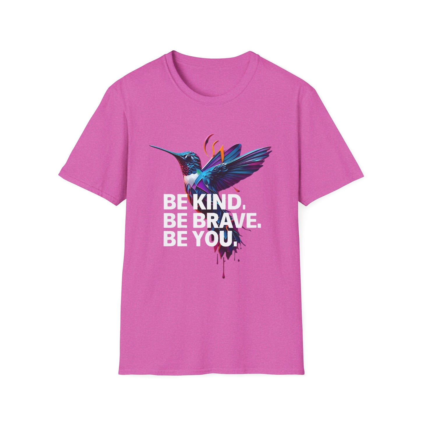 Vibrant Hummingbird T-Shirt, Unisex Softstyle Tee, Colorful Nature Apparel, Eco-Friendly Gift, Casual Wear, Art-Inspired Clothing