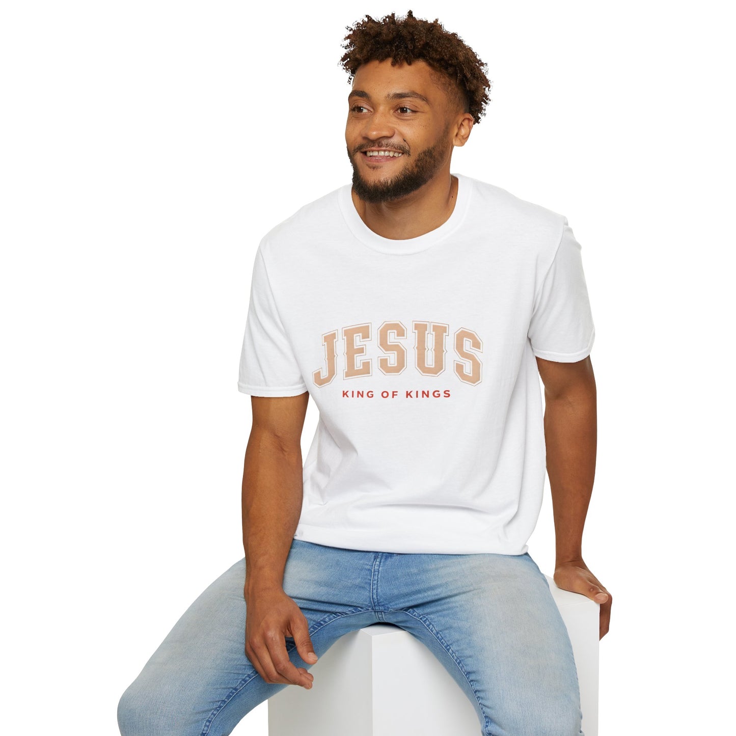 Faith-Inspired Unisex Softstyle T-Shirt - Jesus King of Kings, Christian Apparel, Gift for Believers, Biblical T-Shirt, Religious Fashion