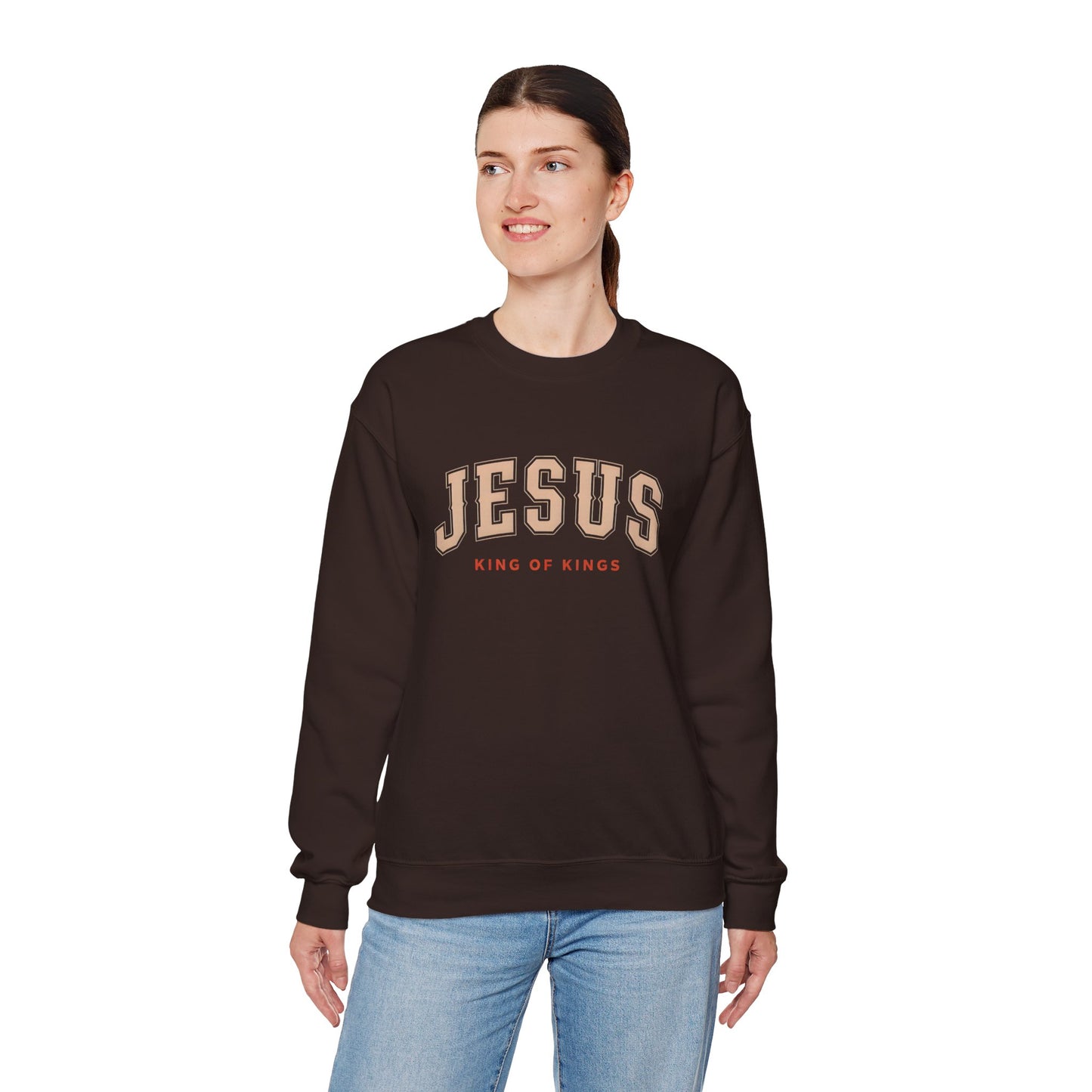 Jesus Crewneck Sweatshirt, Religious Apparel, Christian Gift, Cozy Unisex Sweatshirt, Faith-Based Wardrobe, King of Kings Fashion