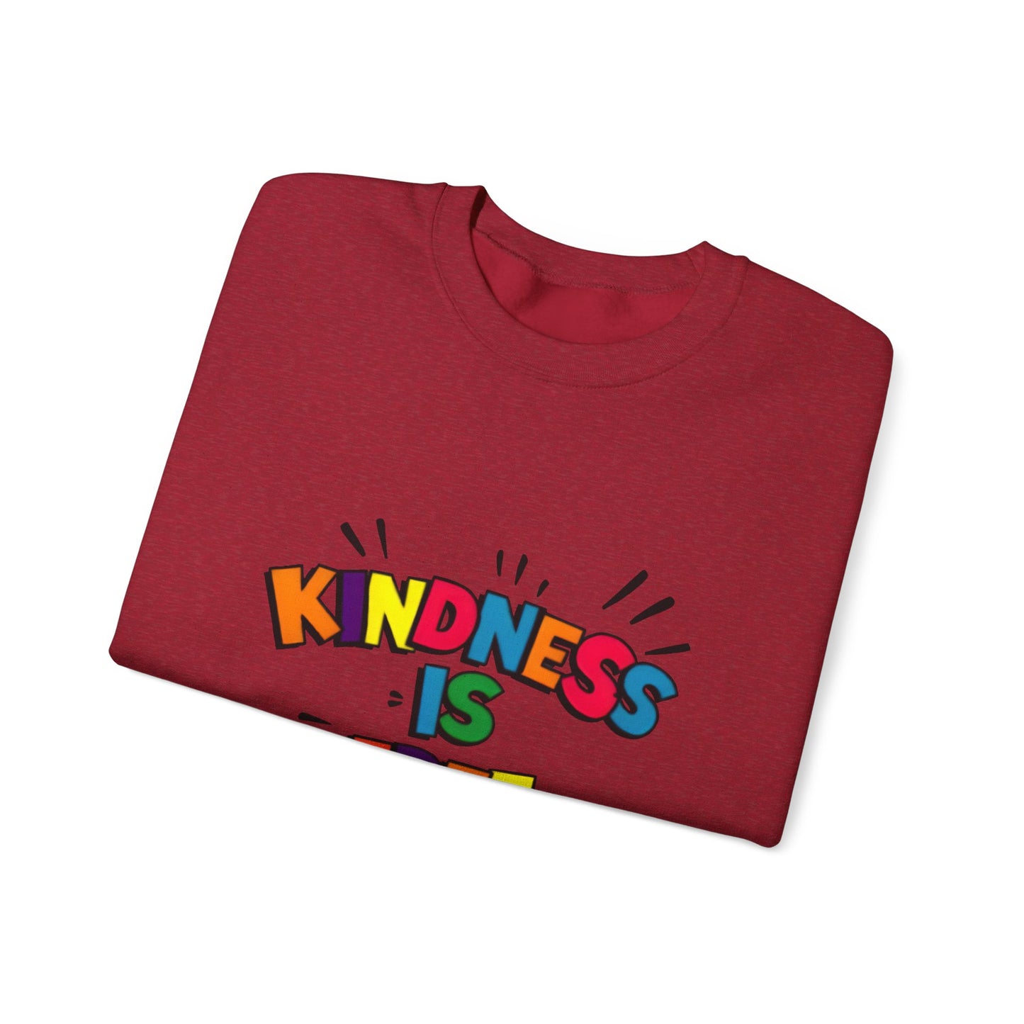 Colorful Kindness is Free Sweatshirt, Unisex Crewneck, Cozy Casual Wear, Gift for Friends, Positive Message Apparel