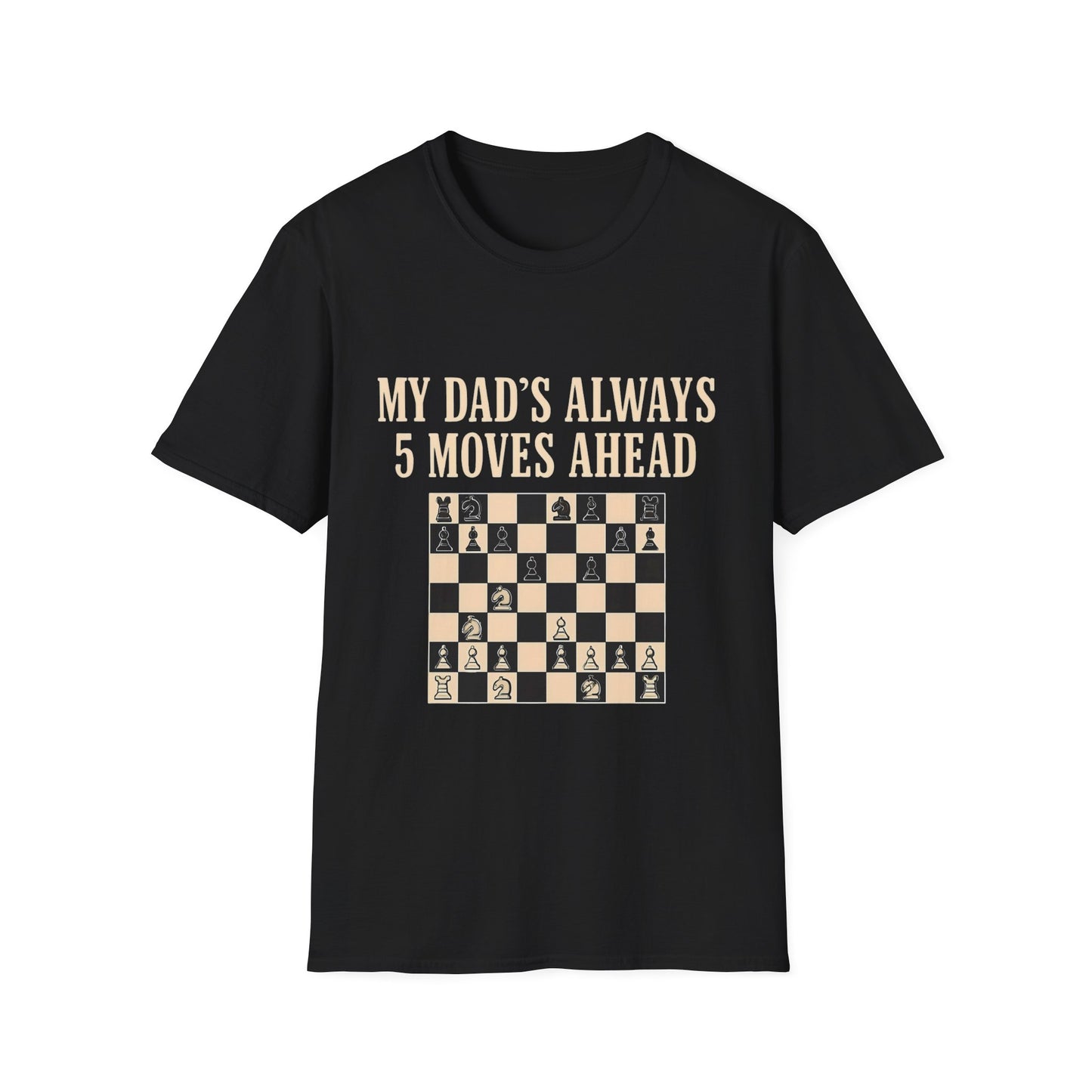 Dad's Chess Move T-Shirt, Unisex Softstyle Tee, Gift for Dad, Father's Day Shirt, Family Fun Apparel, Chess Lover Gift
