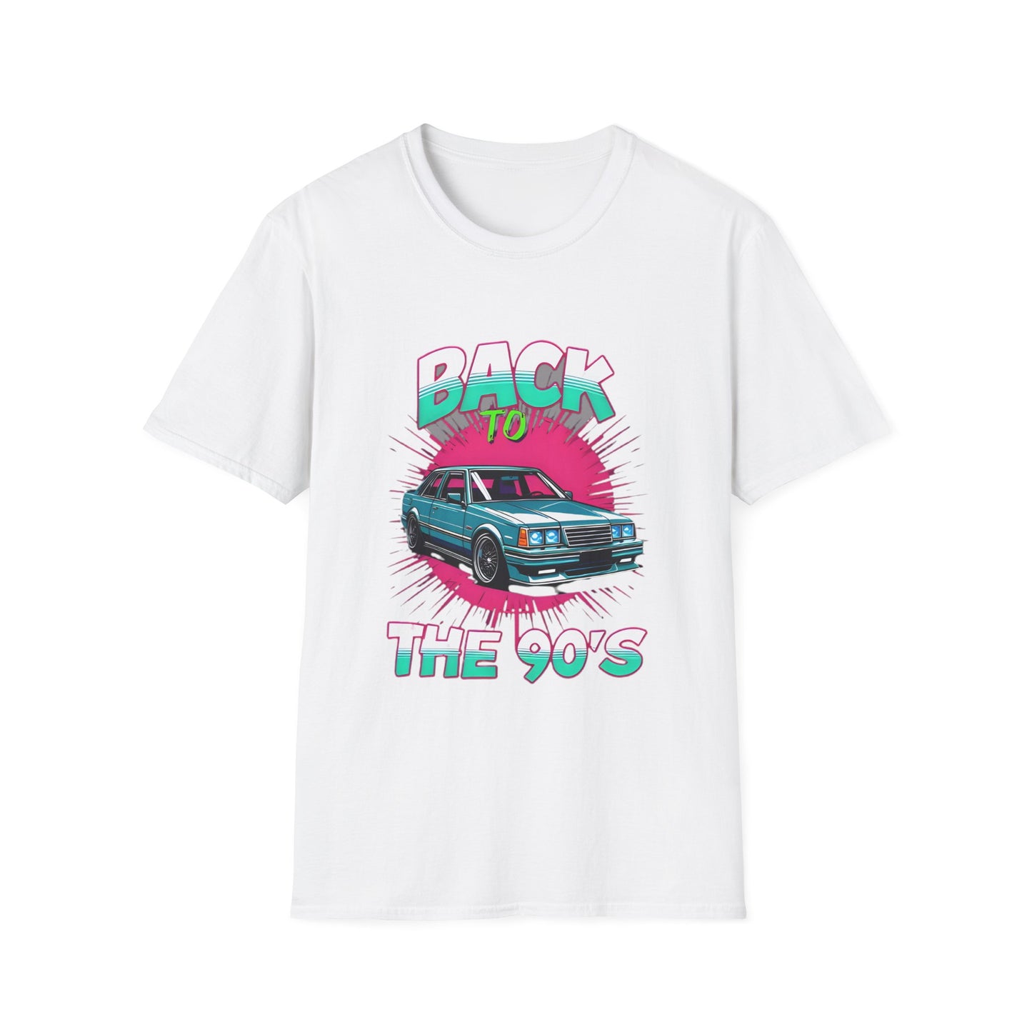 90s Retro Unisex Softstyle T-Shirt, Cool Vintage Car Tee, Nostalgic Graphic Shirt, Casual Gift for Car Lovers, Summer Fashion, Unisex Outfit