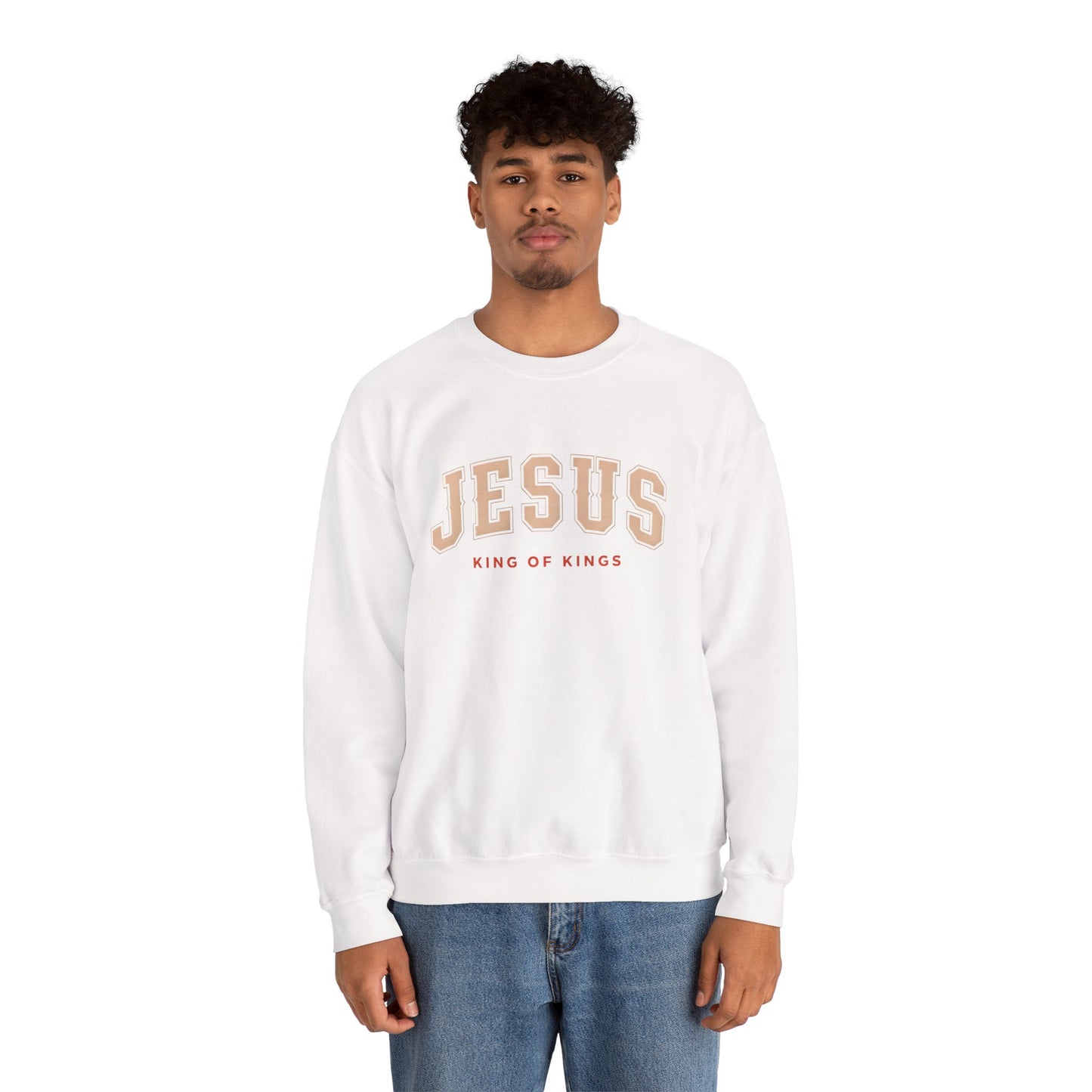 Jesus Crewneck Sweatshirt, Religious Apparel, Christian Gift, Cozy Unisex Sweatshirt, Faith-Based Wardrobe, King of Kings Fashion