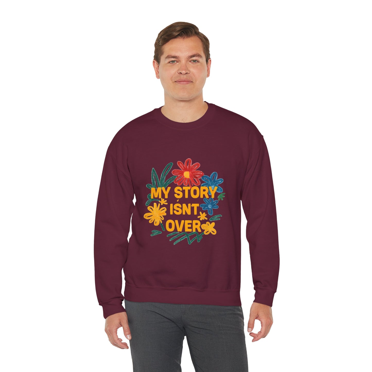 Floral Motivational Crewneck Sweatshirt, Cozy Unisex Sweatshirt, Inspirational Gift, Spring Fashion, Self-Care Apparel