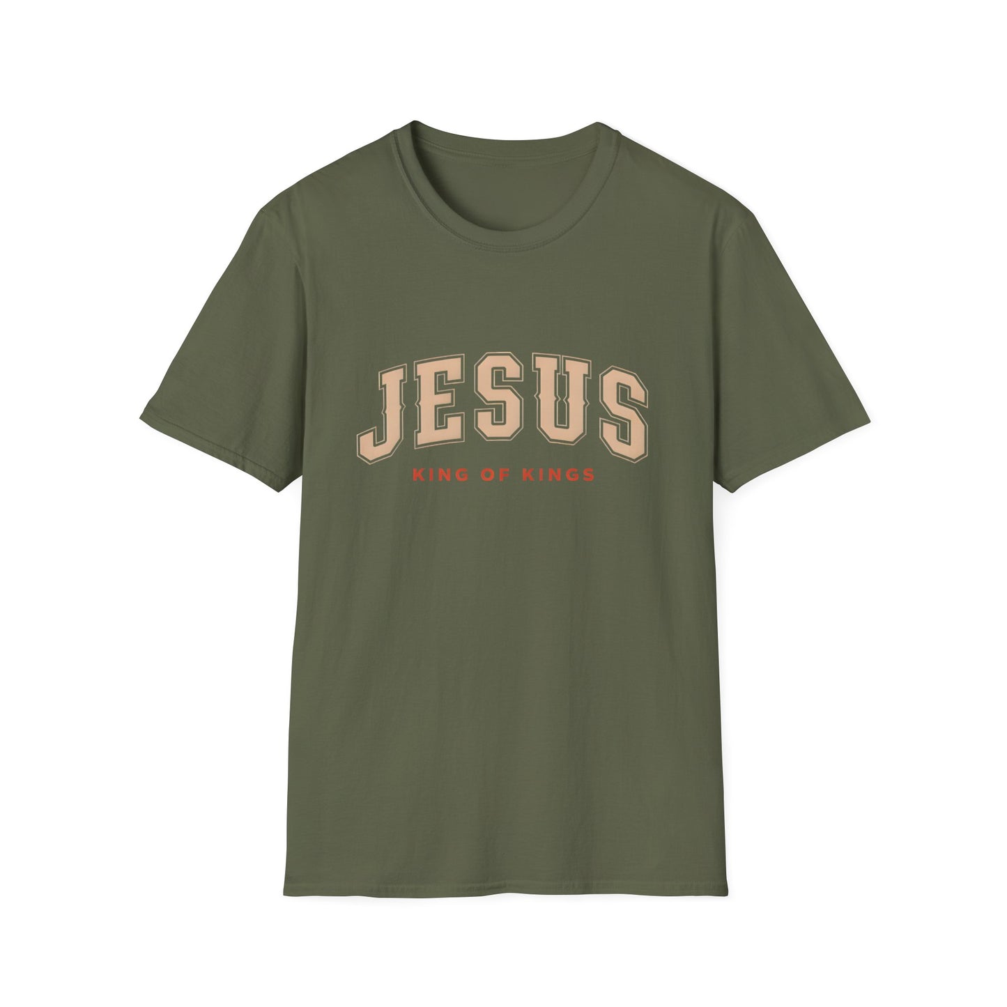 Faith-Inspired Unisex Softstyle T-Shirt - Jesus King of Kings, Christian Apparel, Gift for Believers, Biblical T-Shirt, Religious Fashion