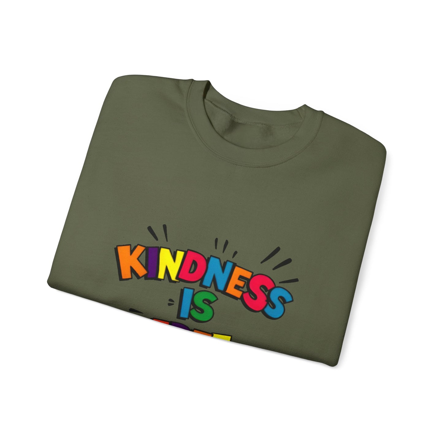 Colorful Kindness is Free Sweatshirt, Unisex Crewneck, Cozy Casual Wear, Gift for Friends, Positive Message Apparel