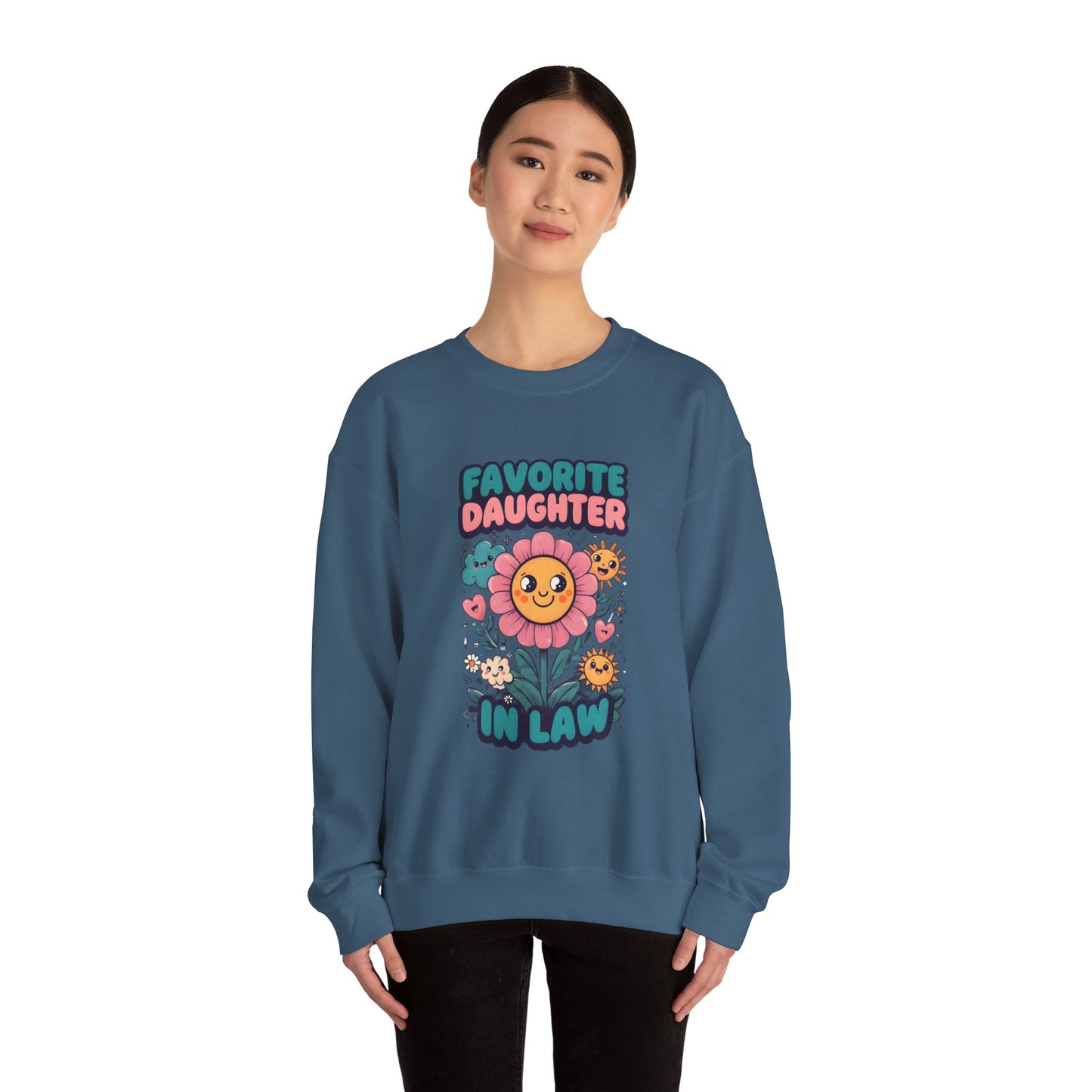 Favorite Daughter in Law Sweatshirt, Gift for Daughter in Law, Floral Crewneck, Cozy Sweatshirt, Birthday Gift, Mother’s Day Gift