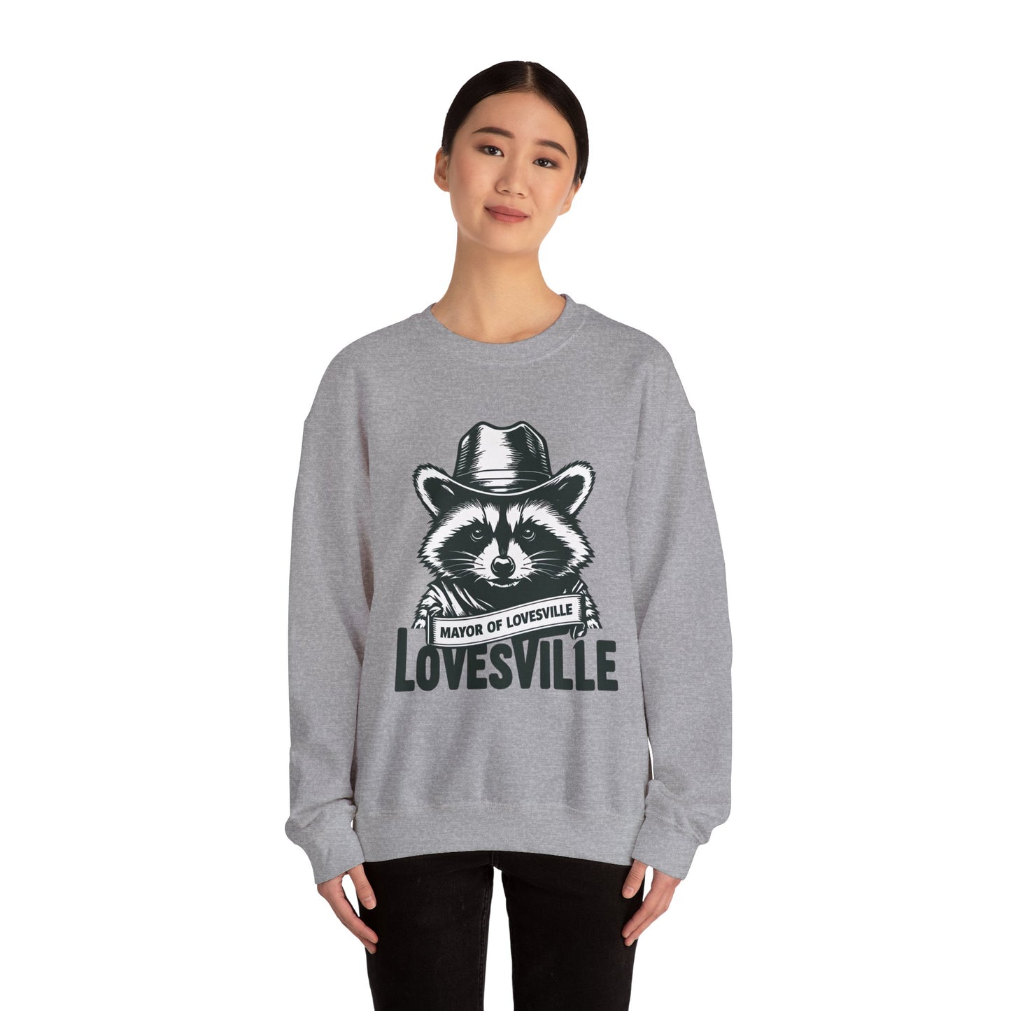 Comfy Mayor of Lovesville Sweatshirt, Casual Unisex Crewneck, Perfect Gift for Animal Lovers, Cozy Style for Holidays, Urban Fashion