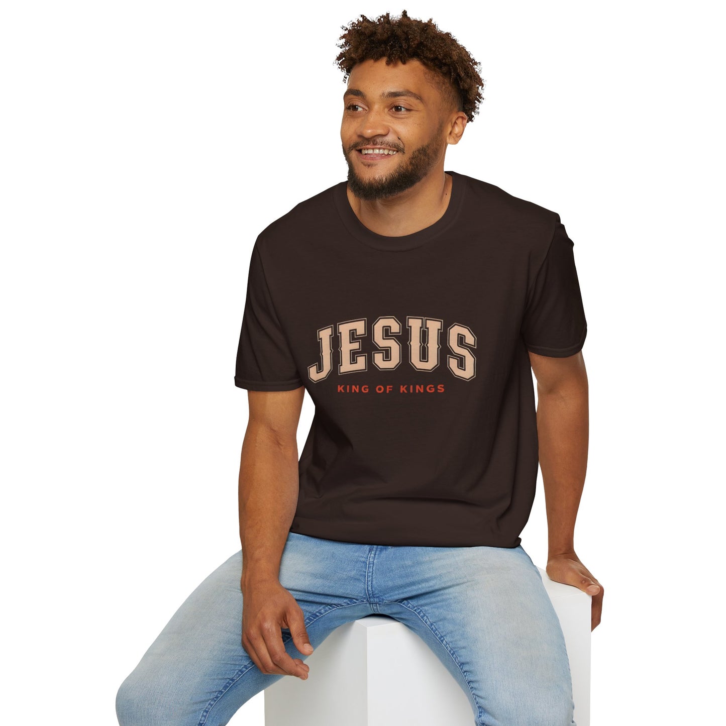 Faith-Inspired Unisex Softstyle T-Shirt - Jesus King of Kings, Christian Apparel, Gift for Believers, Biblical T-Shirt, Religious Fashion