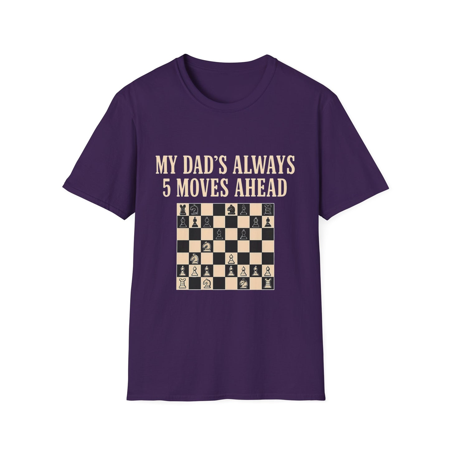 Dad's Chess Move T-Shirt, Unisex Softstyle Tee, Gift for Dad, Father's Day Shirt, Family Fun Apparel, Chess Lover Gift