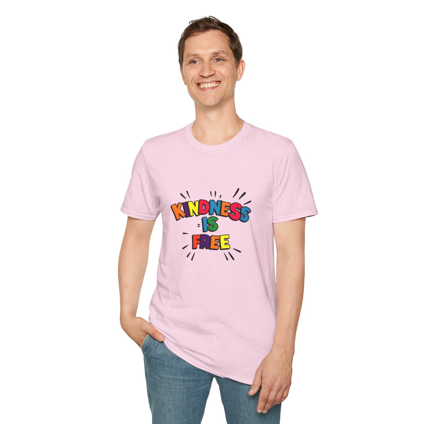 Kindness Is Free Unisex Softstyle T-Shirt | Inspirational Graphic Tee for Everyday Wear, Gifts, and Casual Outfits | Positive Vibes Apparel