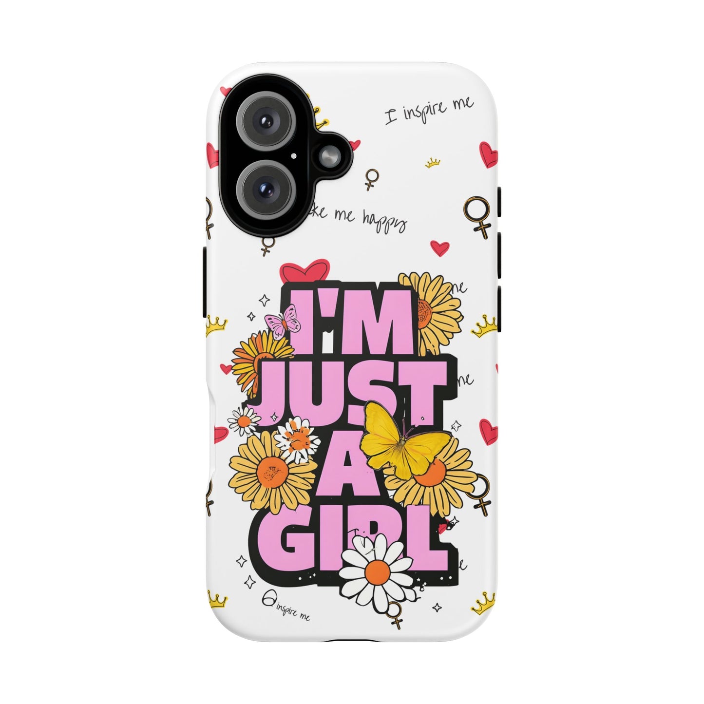 “I'm Just a Girl” Floral iPhone Tough Case – Bold, Beautiful & Protective