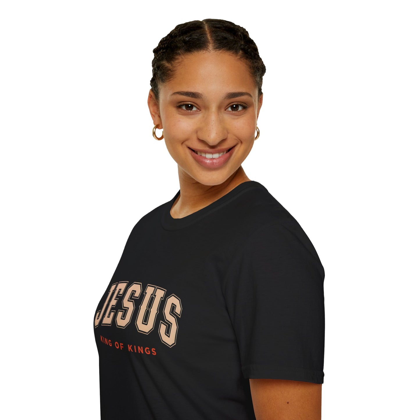 Faith-Inspired Unisex Softstyle T-Shirt - Jesus King of Kings, Christian Apparel, Gift for Believers, Biblical T-Shirt, Religious Fashion