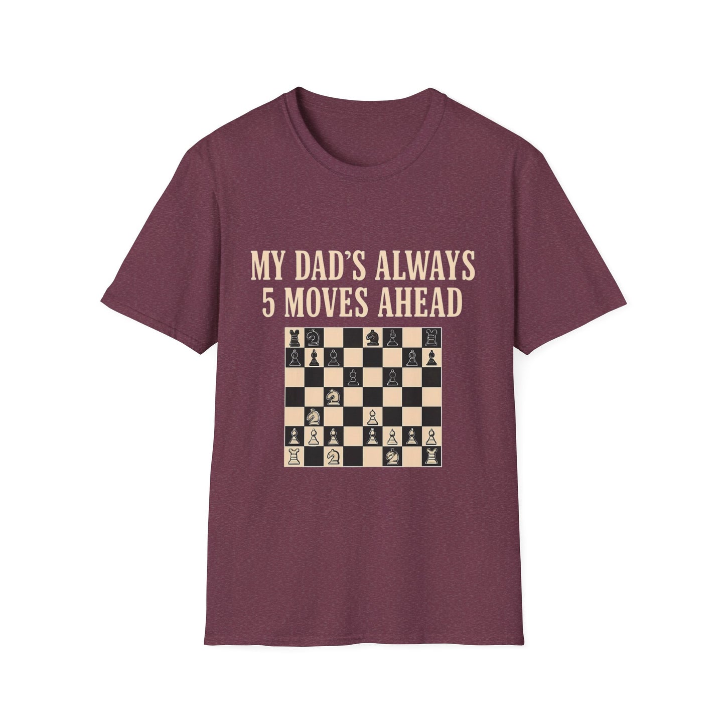 Dad's Chess Move T-Shirt, Unisex Softstyle Tee, Gift for Dad, Father's Day Shirt, Family Fun Apparel, Chess Lover Gift