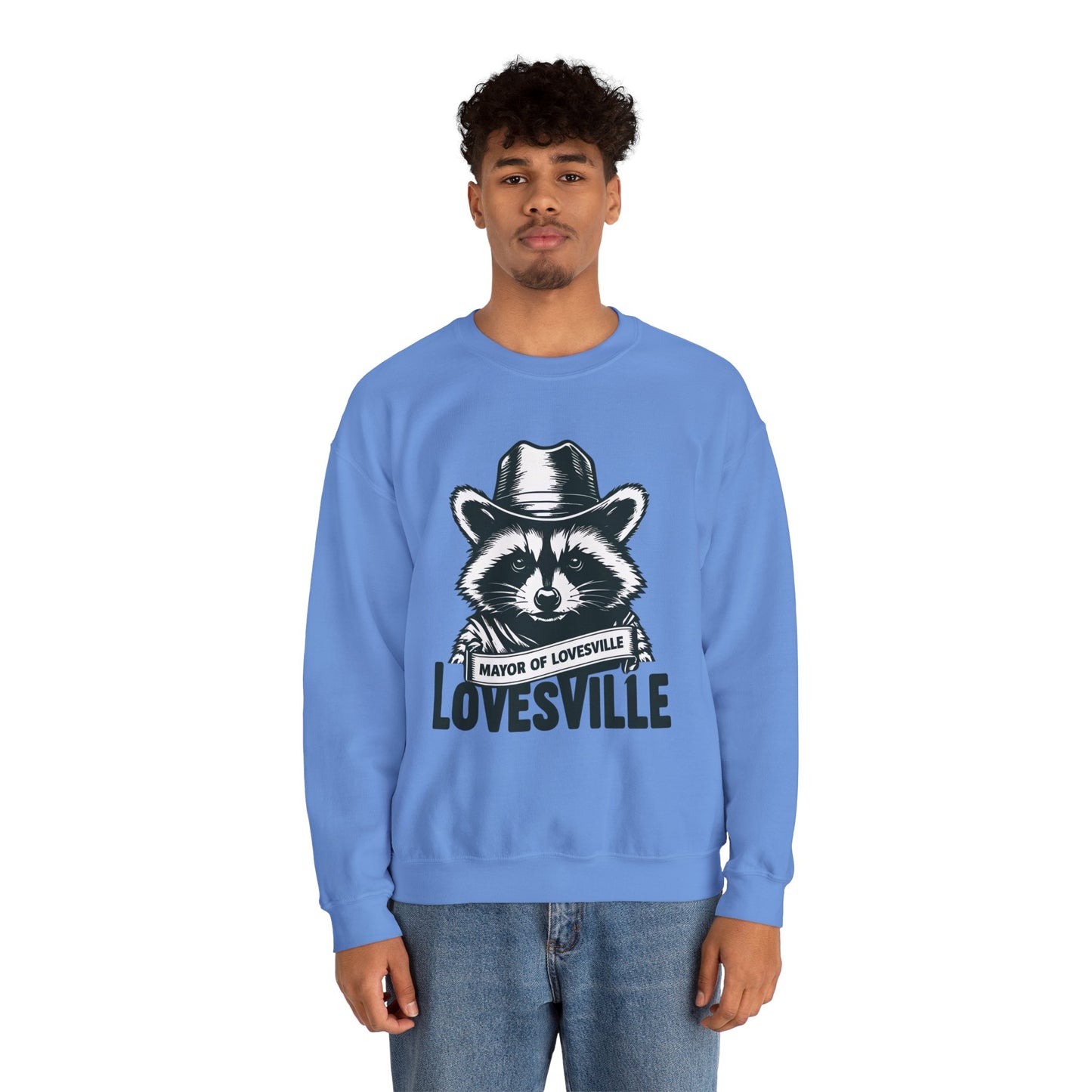 Comfy Mayor of Lovesville Sweatshirt, Casual Unisex Crewneck, Perfect Gift for Animal Lovers, Cozy Style for Holidays, Urban Fashion