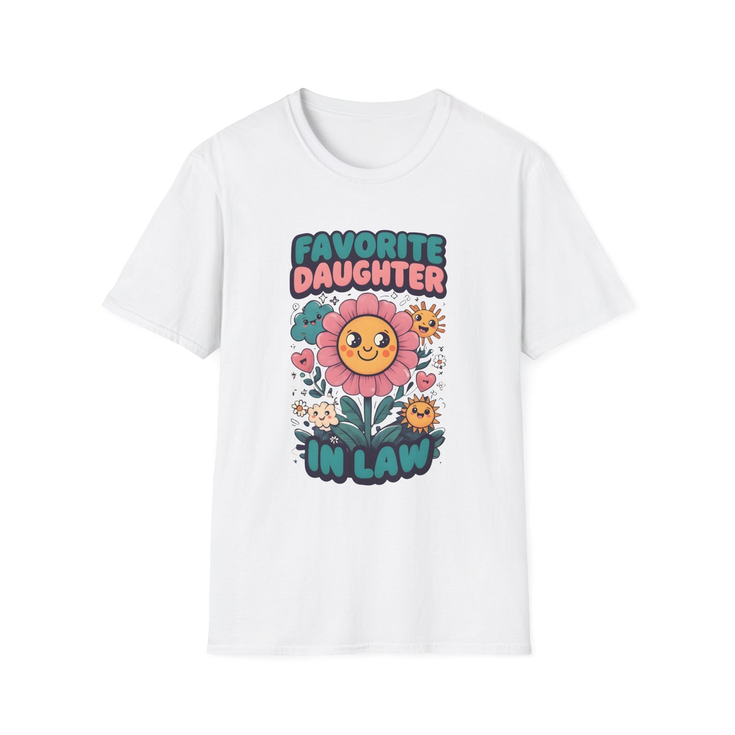 Favorite Daughter in Law Flower T-Shirt, Unisex Graphic Tee, Mother's Day Gift, Family Reunion Shirt, Cute Casual Wear, Spring Fashion