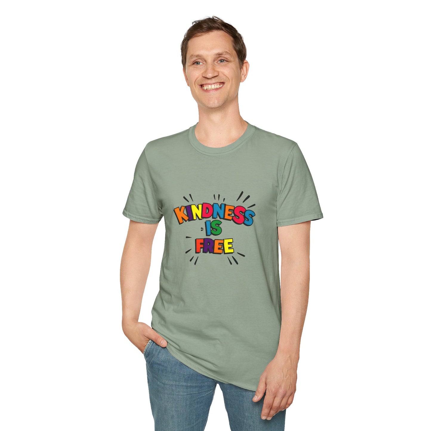 Kindness Is Free Unisex Softstyle T-Shirt | Inspirational Graphic Tee for Everyday Wear, Gifts, and Casual Outfits | Positive Vibes Apparel