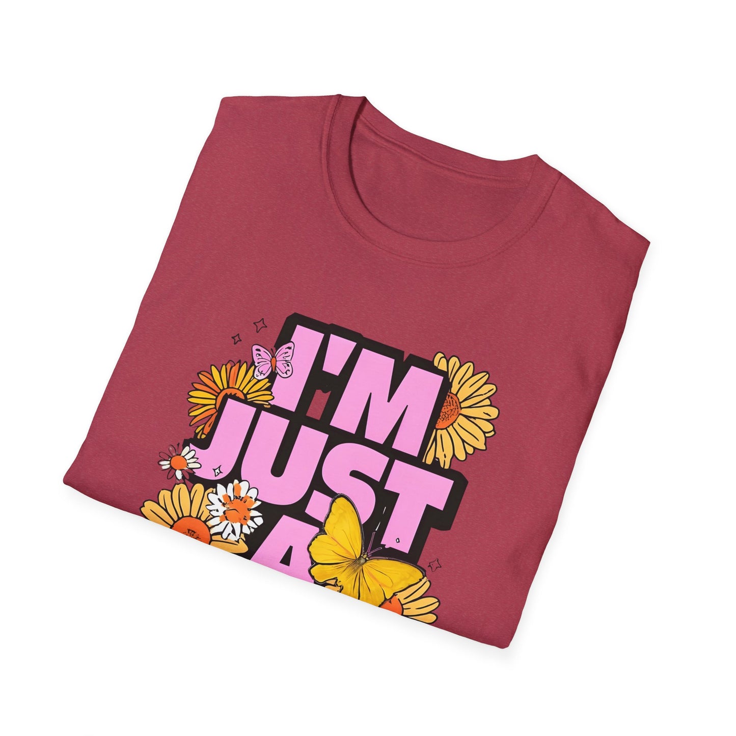 “I'm Just a Girl” Floral Unisex Softstyle T-Shirt – Expressive, Comfortable & Stylish