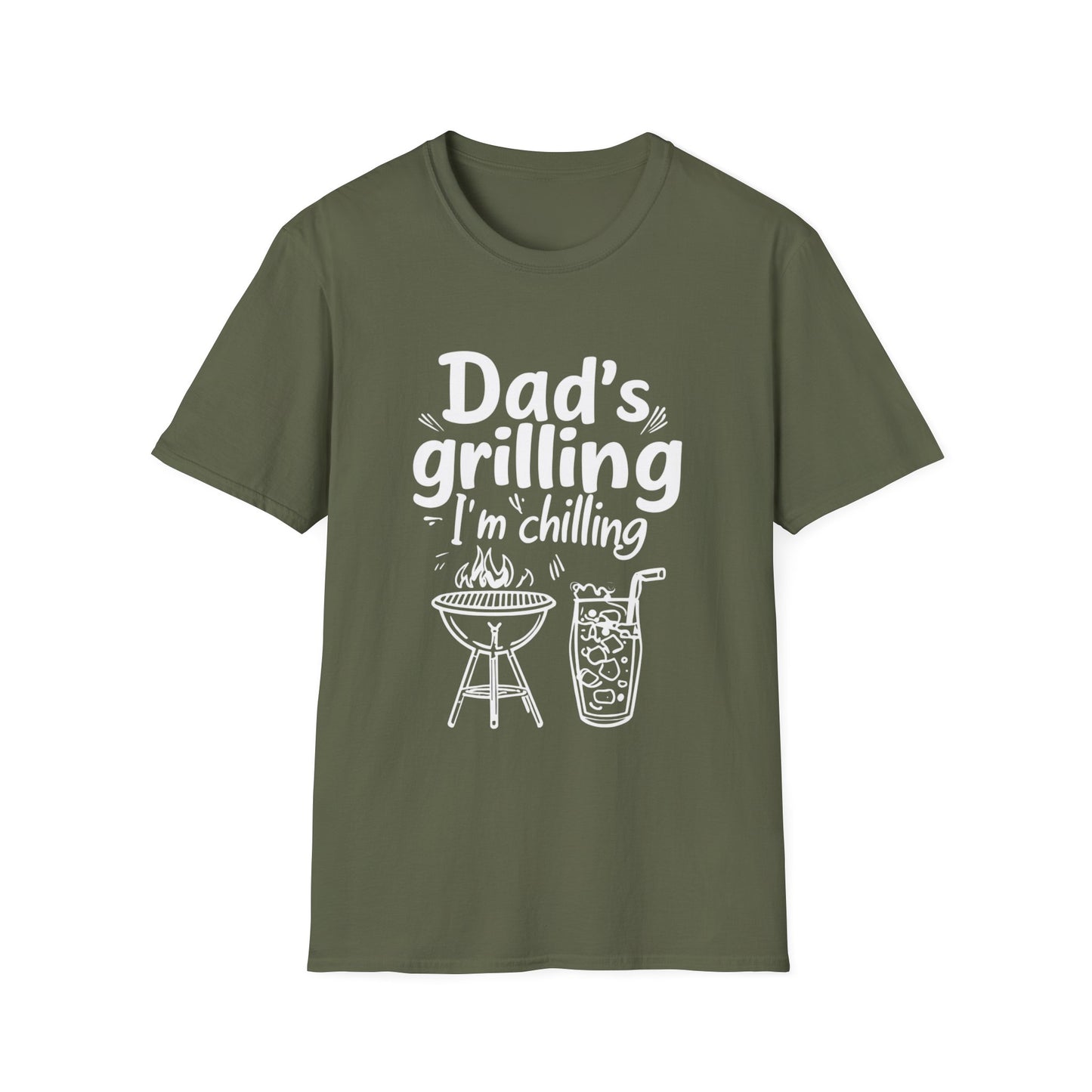 Dad’s Grilling, I’m Chilling Unisex T-Shirt, Gift for BBQ Lovers, Funny Summer Tee, Father's Day, Family Gatherings, Casual Wear