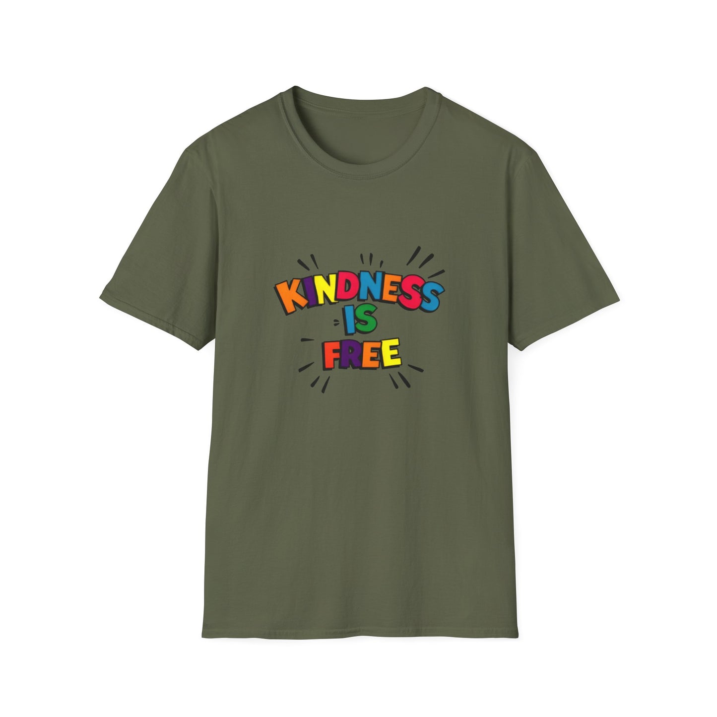 Kindness Is Free Unisex Softstyle T-Shirt | Inspirational Graphic Tee for Everyday Wear, Gifts, and Casual Outfits | Positive Vibes Apparel