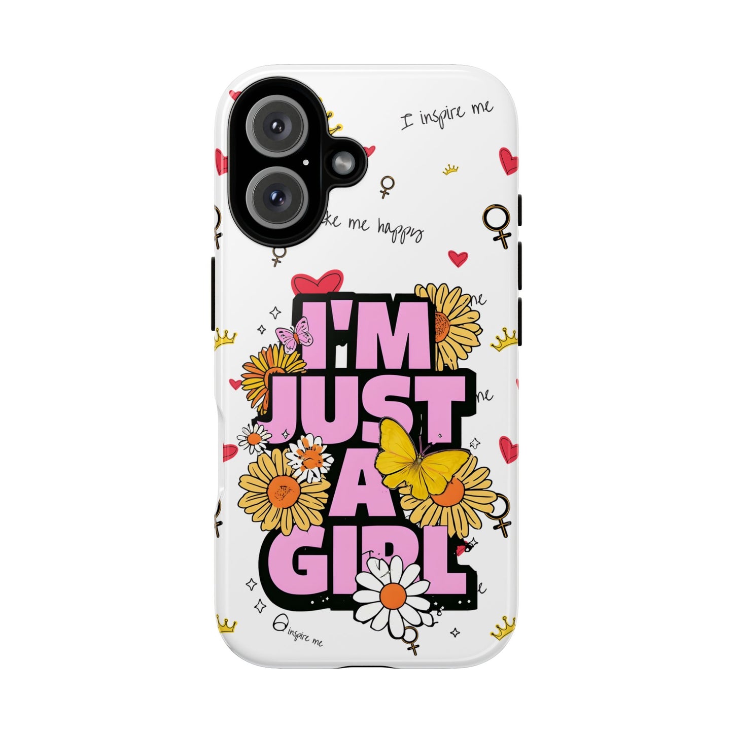 “I'm Just a Girl” Floral iPhone Tough Case – Bold, Beautiful & Protective