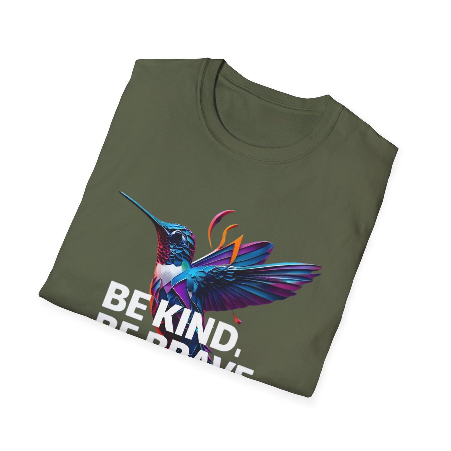 Vibrant Hummingbird T-Shirt, Unisex Softstyle Tee, Colorful Nature Apparel, Eco-Friendly Gift, Casual Wear, Art-Inspired Clothing