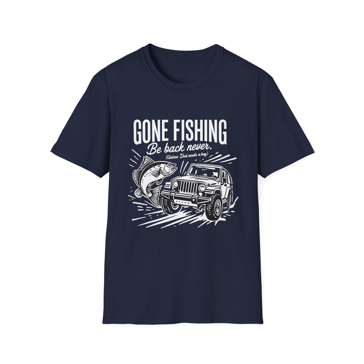 Gone Fishing Unisex Softstyle T-Shirt, Fun Fishing Tee, Outdoor Adventure Shirt, Gift for Fisherman, Casual Travel Wear