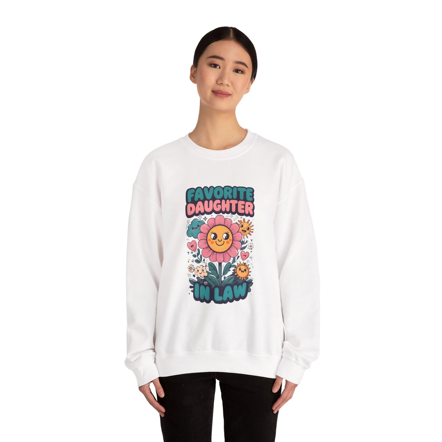 Favorite Daughter in Law Sweatshirt, Gift for Daughter in Law, Floral Crewneck, Cozy Sweatshirt, Birthday Gift, Mother’s Day Gift