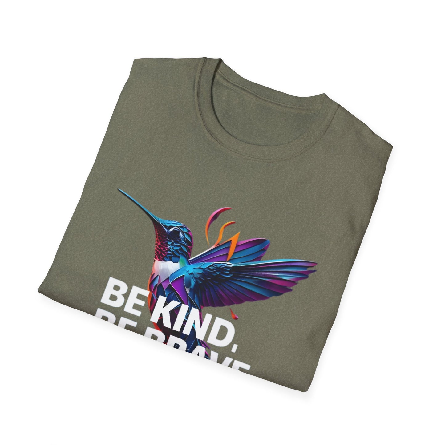 Vibrant Hummingbird T-Shirt, Unisex Softstyle Tee, Colorful Nature Apparel, Eco-Friendly Gift, Casual Wear, Art-Inspired Clothing