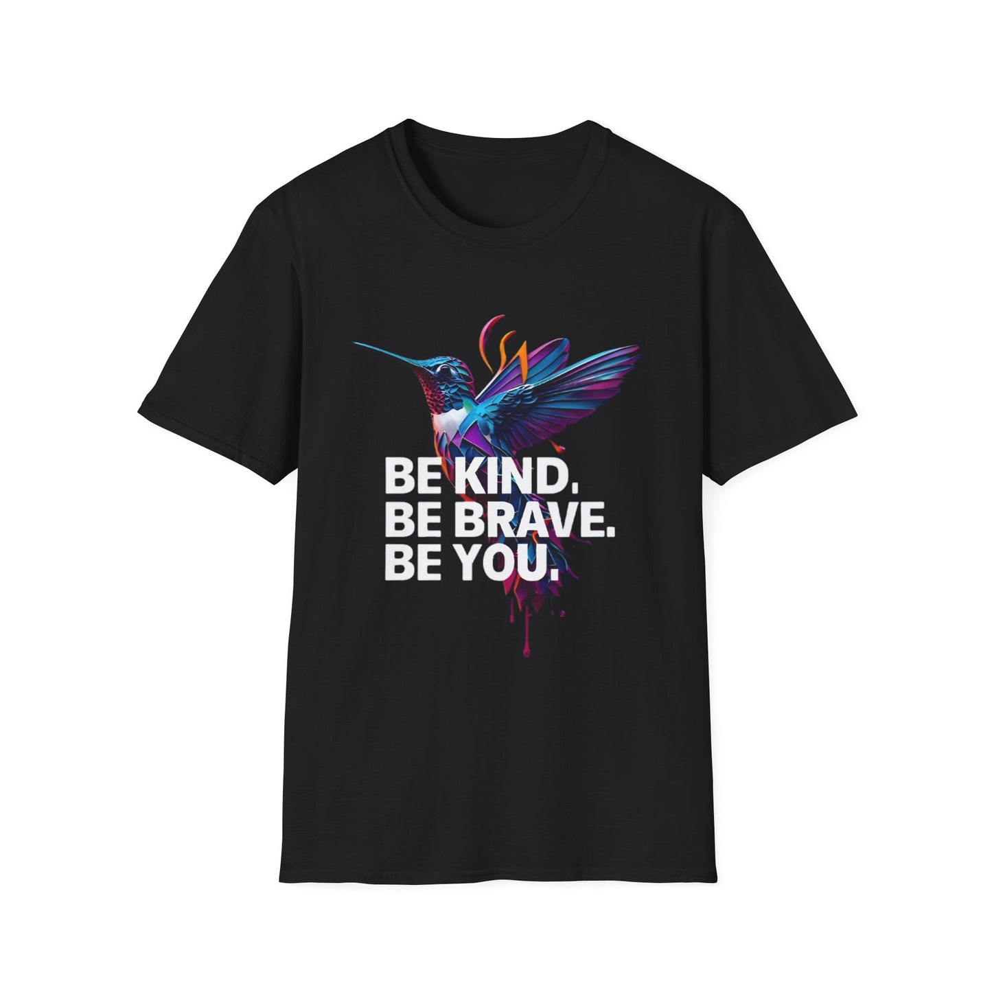 Vibrant Hummingbird T-Shirt, Unisex Softstyle Tee, Colorful Nature Apparel, Eco-Friendly Gift, Casual Wear, Art-Inspired Clothing